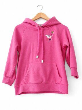 VS PINK Pink Y2K Peace Love Embroidered Graphic 3/4 Sleeve Hoodie M